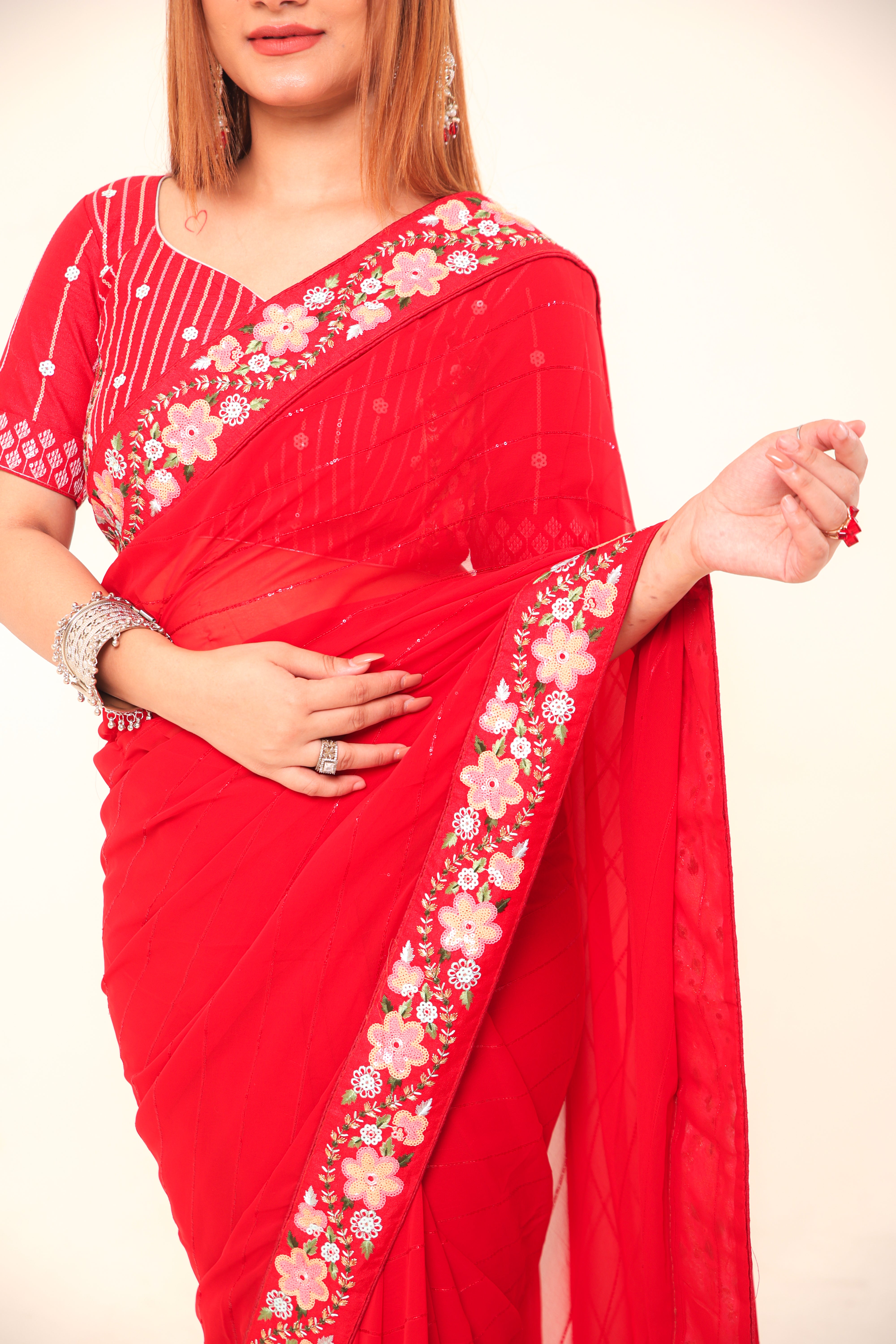 Buy Chilli red banarasi saree online - Nitaraa – NITARAA